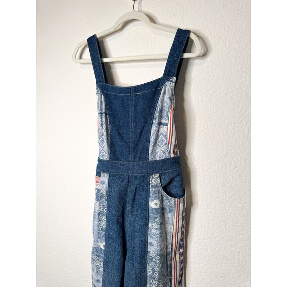 Free People Patchwork Americana Dallas Denim Jumpsuit - Picture 7 of 12